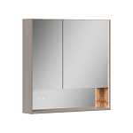 Шкаф зеркальный EQUIL Gleam 80, подвесной, 2 дв., амарок /дуб вотан/дуб вотан (szGLEAM.LED.80.2D-25) 250_100_Array